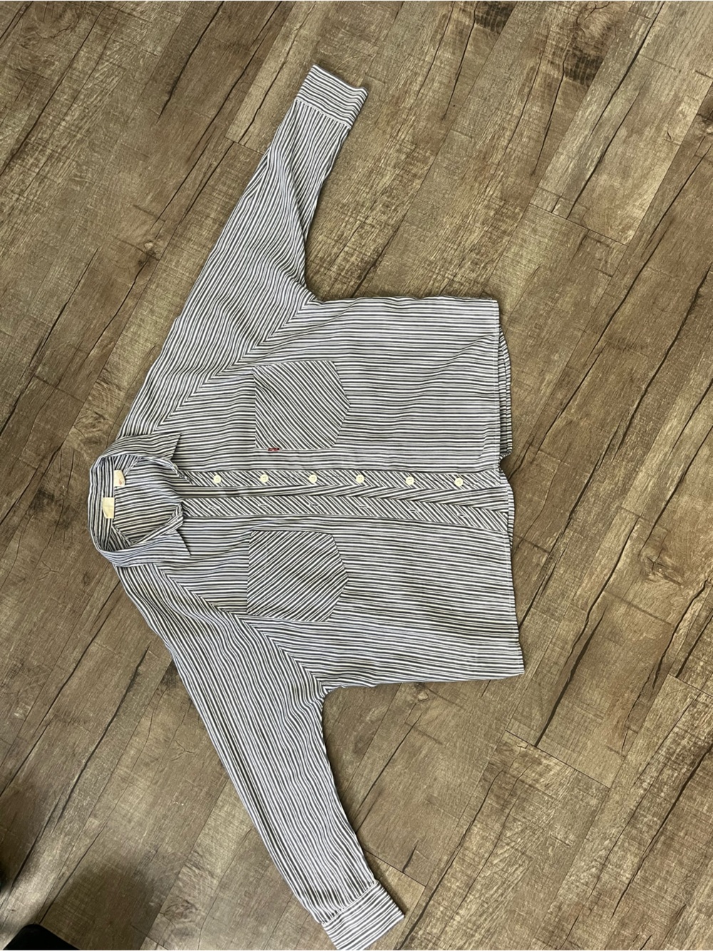 Levi's women’s blue and white  Striped Button-Down Shirt